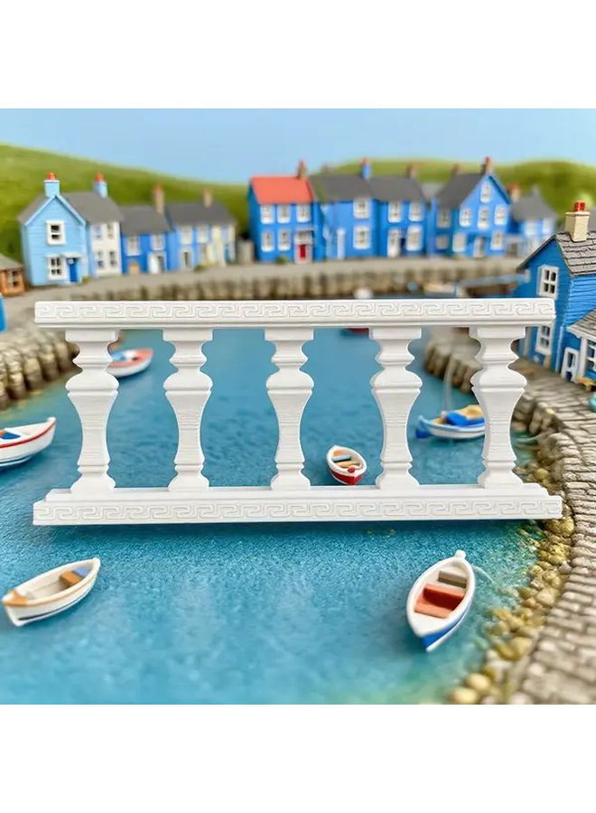 Grey Dollhouse Roman Fence Miniature Architectural Columns Model Scenery - Image 3